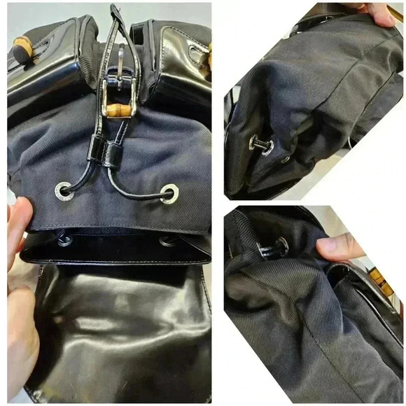Gucci Bamboo Drawstring  Nylon Backpack - Picture 4 of 16